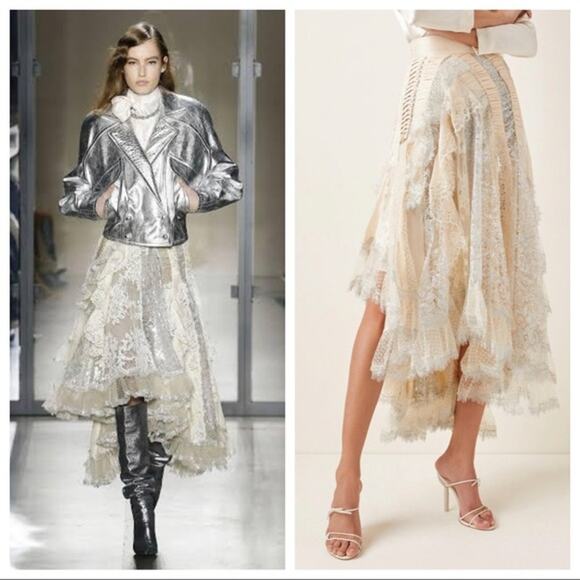 Zimmermann Sabotage Tiered Lace Ruffle Skirt - Picture 2 of 11